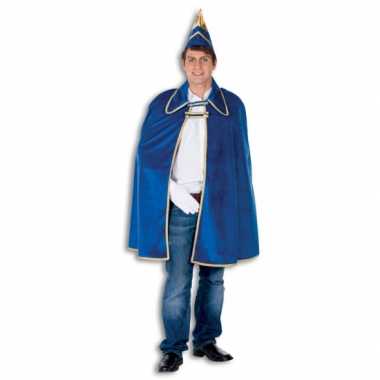 Blauwe prins carnaval cape