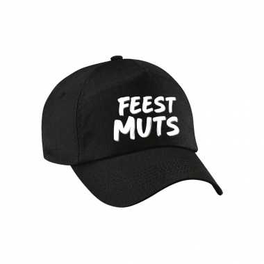 Carnaval fun pet / cap feestmuts zwart dames heren