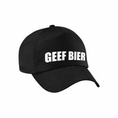 Carnaval fun pet / cap geef bier zwart dames heren
