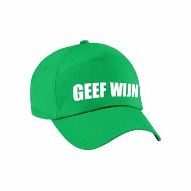 Carnaval fun pet / cap geef wijn groen dames heren