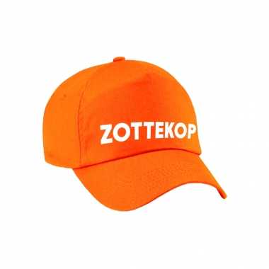 Carnaval fun pet / cap zottekop oranje dames heren