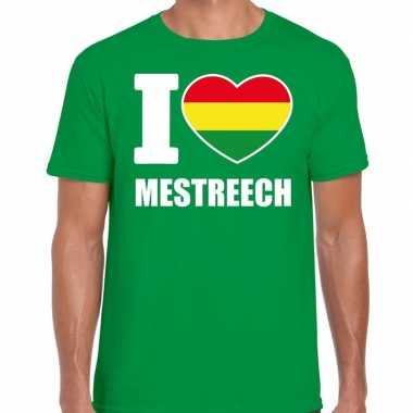 Carnaval i love mestreech / maastricht t shirt groen heren