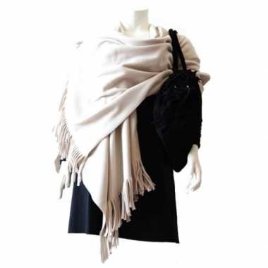 Carnavalspak fleece poncho wit