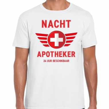Drugs nacht apotheker uur beschikbaar carnaval verkleed shirt wit her