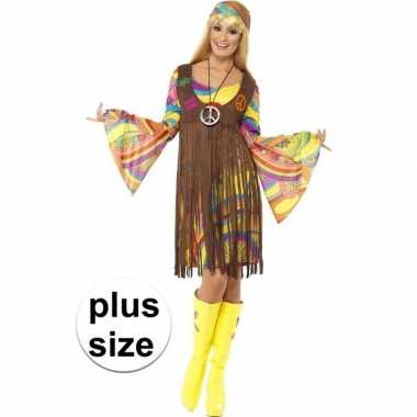 Grote maat hippie carnavalspak dames
