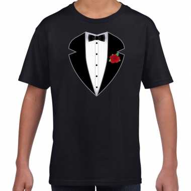 Maffiosi carnavalspak t shirt zwart kinderen