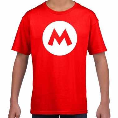 Mario loodgieter carnaval verkleed shirt rood kinderen
