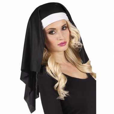 Set stuks nonnen carnaval verkleed kapje