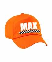 Carnaval verkleed pet cap max finish vlag oranje meisjes jongens