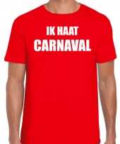 Carnaval verkleed shirt rood heren ik haat carnaval carnavalspak