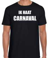 Carnaval verkleed shirt zwart heren ik haat carnaval carnavalspak