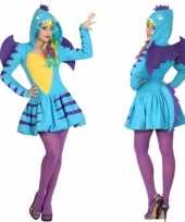 Carnavalspak blauwe draak dames