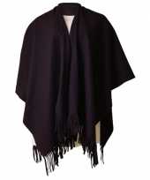 Carnavalspak fleece poncho zwart