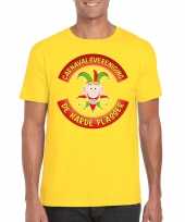 Fun t-shirt limburgse carnavalsvereniging geel heren