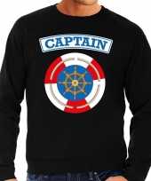 Kapitein capt ain carnaval verkleed trui zwart heren