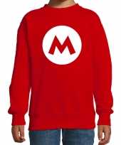 Mario loodgieter carnaval verkleed sweater rood kinderen