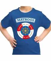 Matroos carnaval verkleed shirt blauw kids