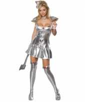 Sexy zilveren blikken vrouw carnavalspak
