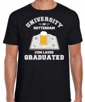 Studenten carnaval shirt zwart university of rotterdam afgestudeerd heren