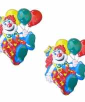 X stuks carnaval decoratie schild clown ballonnen 10262888