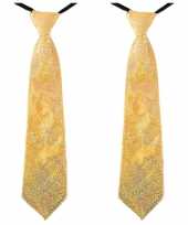 X stuks gouden carnaval verkleed glitter stropdas volwassenen 10294911