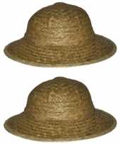 X stuks safarihoed stro carnaval verkleed hoeden 10296333